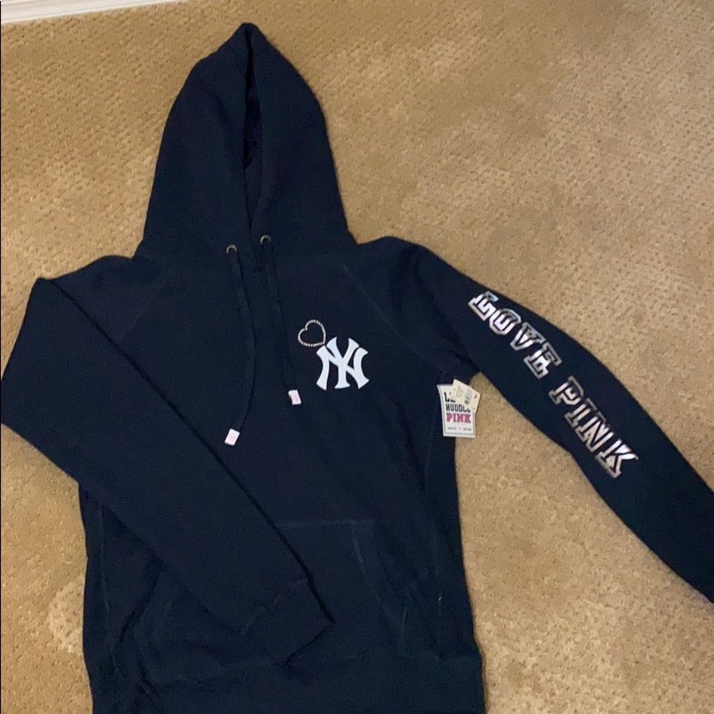 pink Victoria’s Secret Yankees sweatshirt
